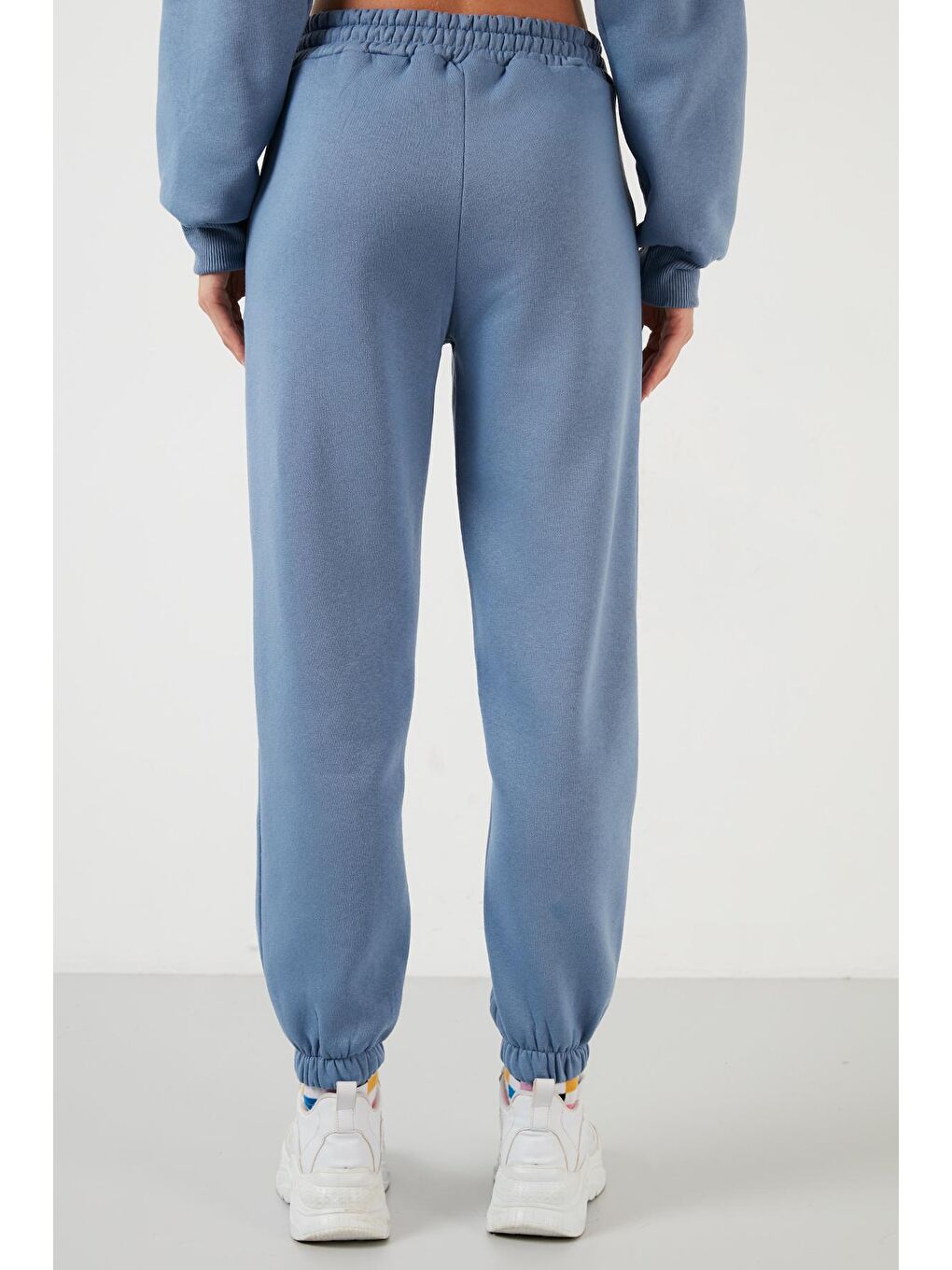 Mavi Bisiklet Yaka Pamuklu Cepli Crop Spor Takım 5864276-3