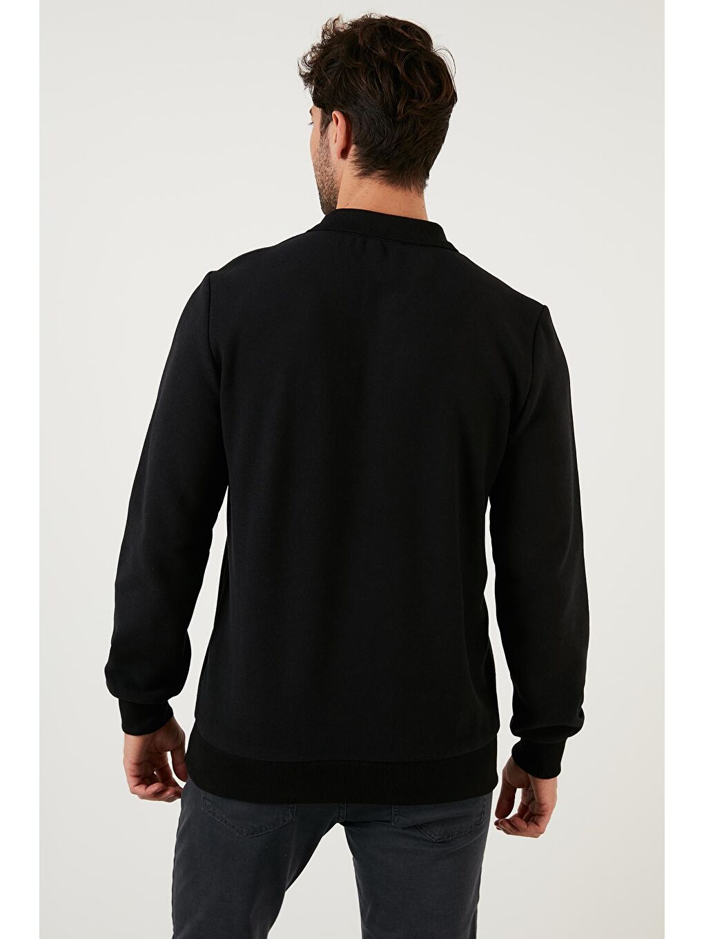 Siyah Pamuklu Regular Fit Polo Yaka Sweat 5905040-4