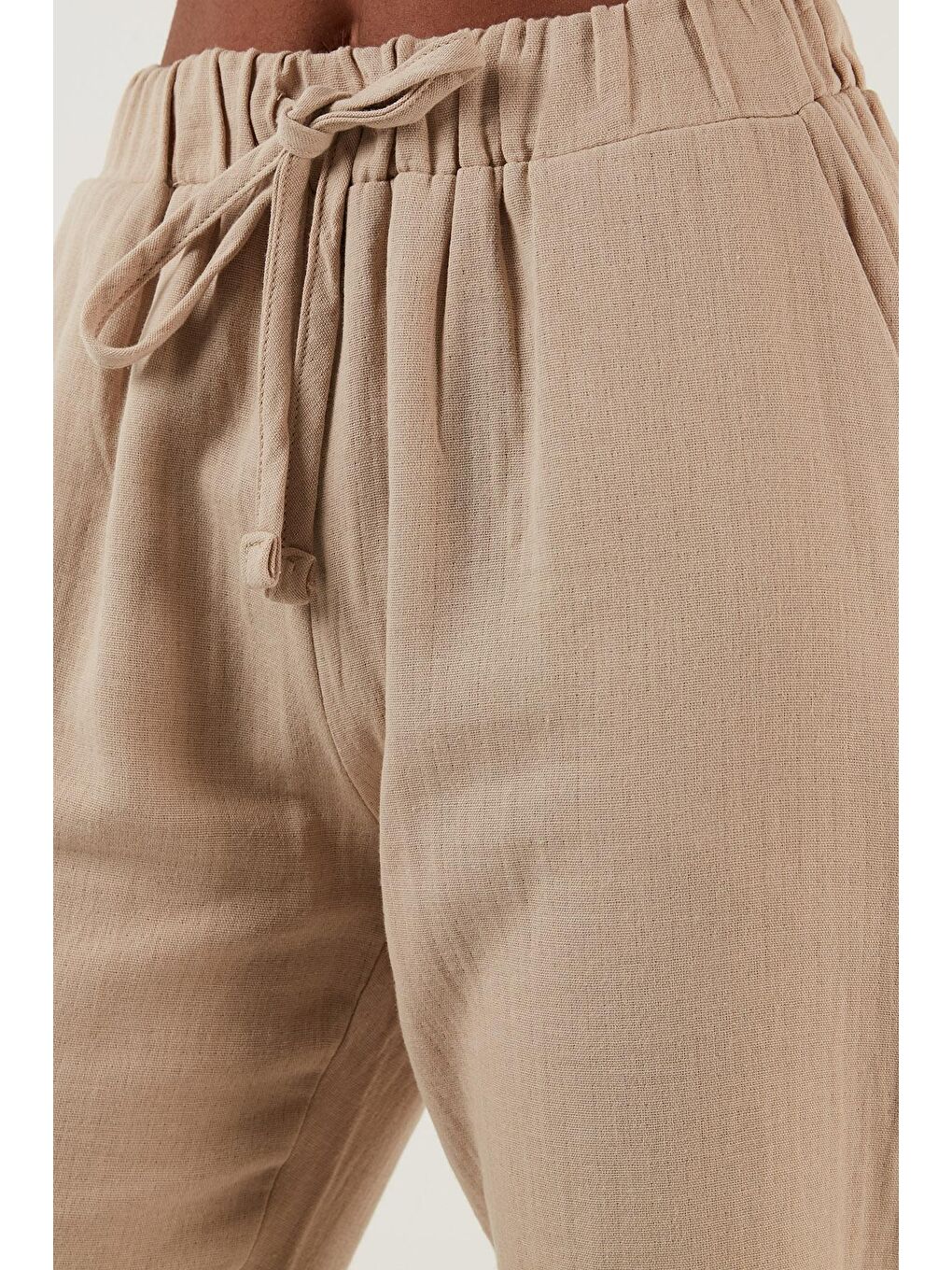 Kahverengi Pamuklu Rahat Kesim Bol Paça Pantolon 6056349-4