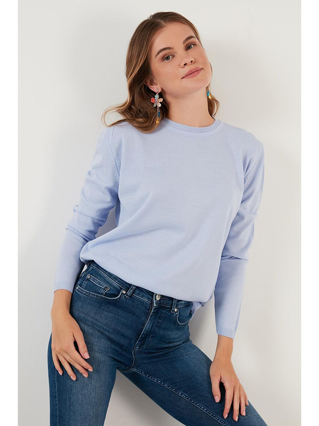 Mavi Soft Akrilik Bisiklet Yaka Triko Kazak 6327052-1