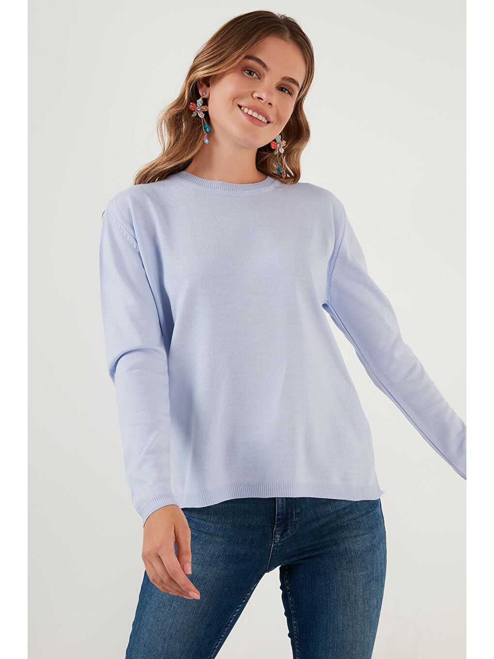 Mavi Soft Akrilik Bisiklet Yaka Triko Kazak 6327052-2