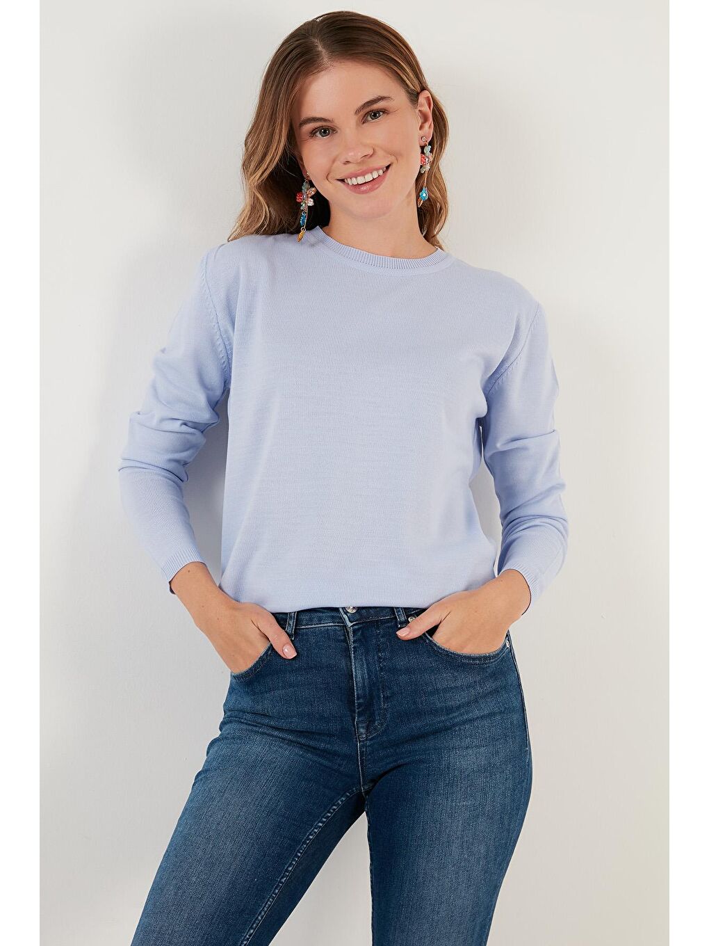 Mavi Soft Akrilik Bisiklet Yaka Triko Kazak 6327052-3