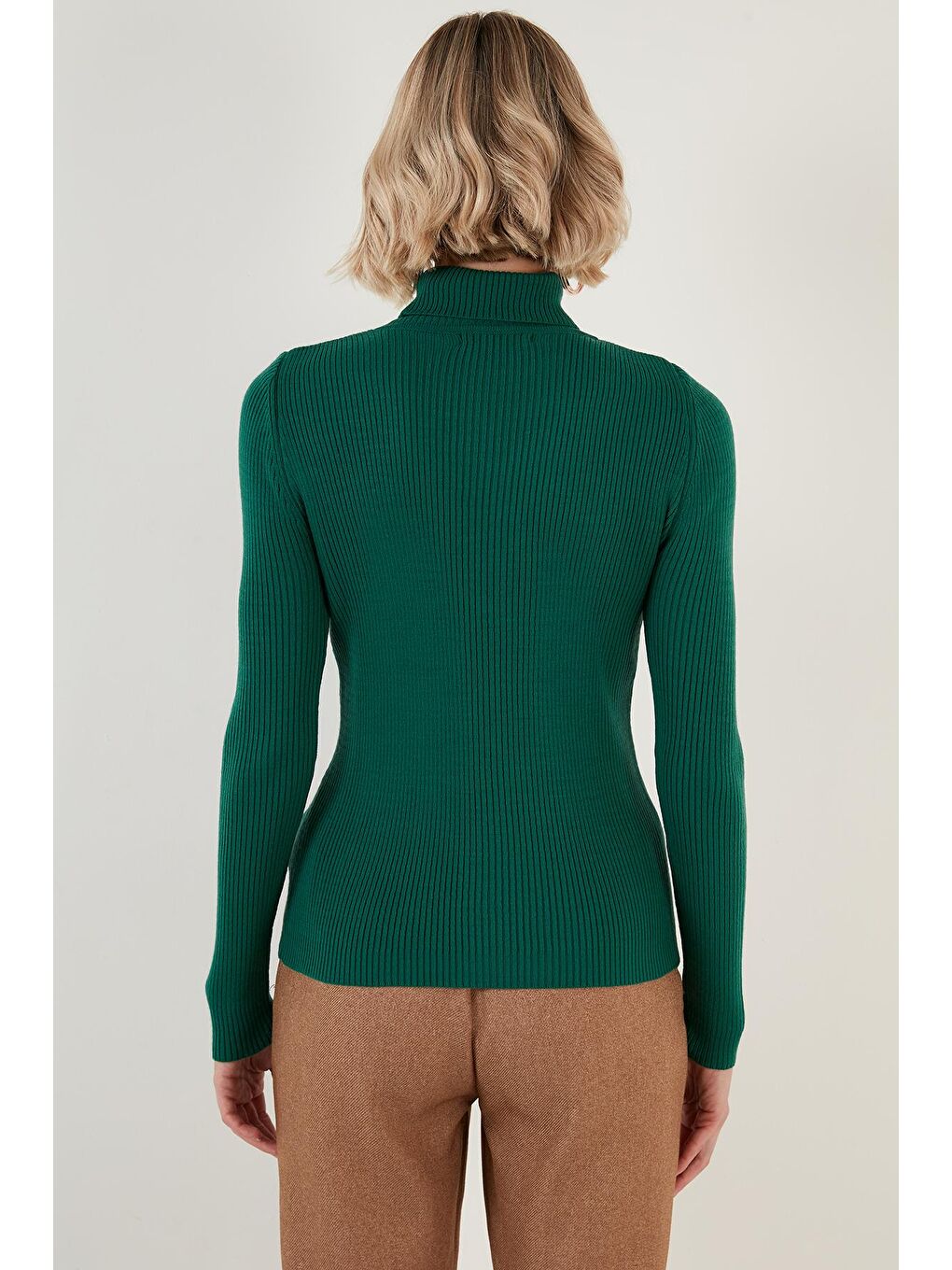 Yeşil Fitilli Balıkçı Yaka Triko Kazak 6328038-4