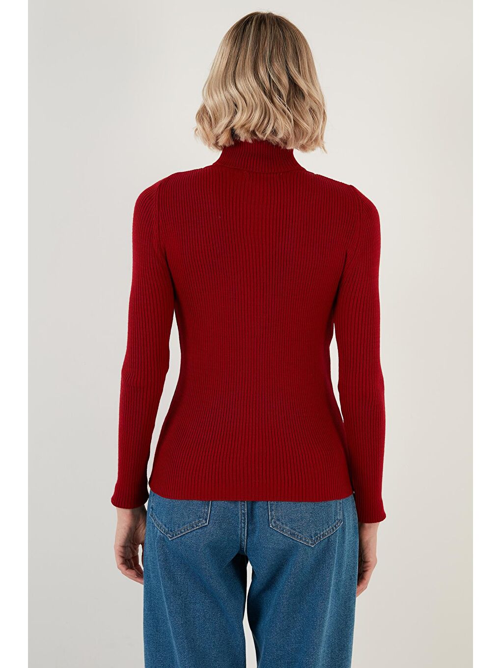 Kırmızı Fitilli Balıkçı Yaka Triko Kazak 6328038-4