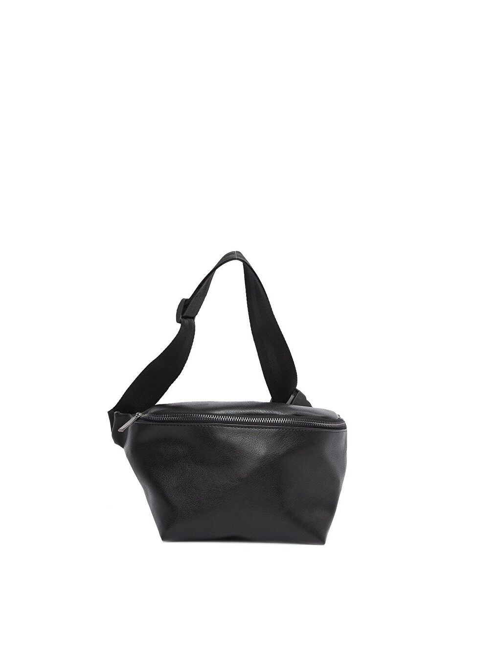 Siyah Fermuarlı Toka Kilitli Bel Çantası