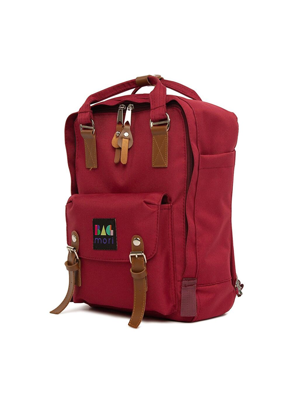 Bordo Kemer Detaylı Cepli Sırt Çantası-1