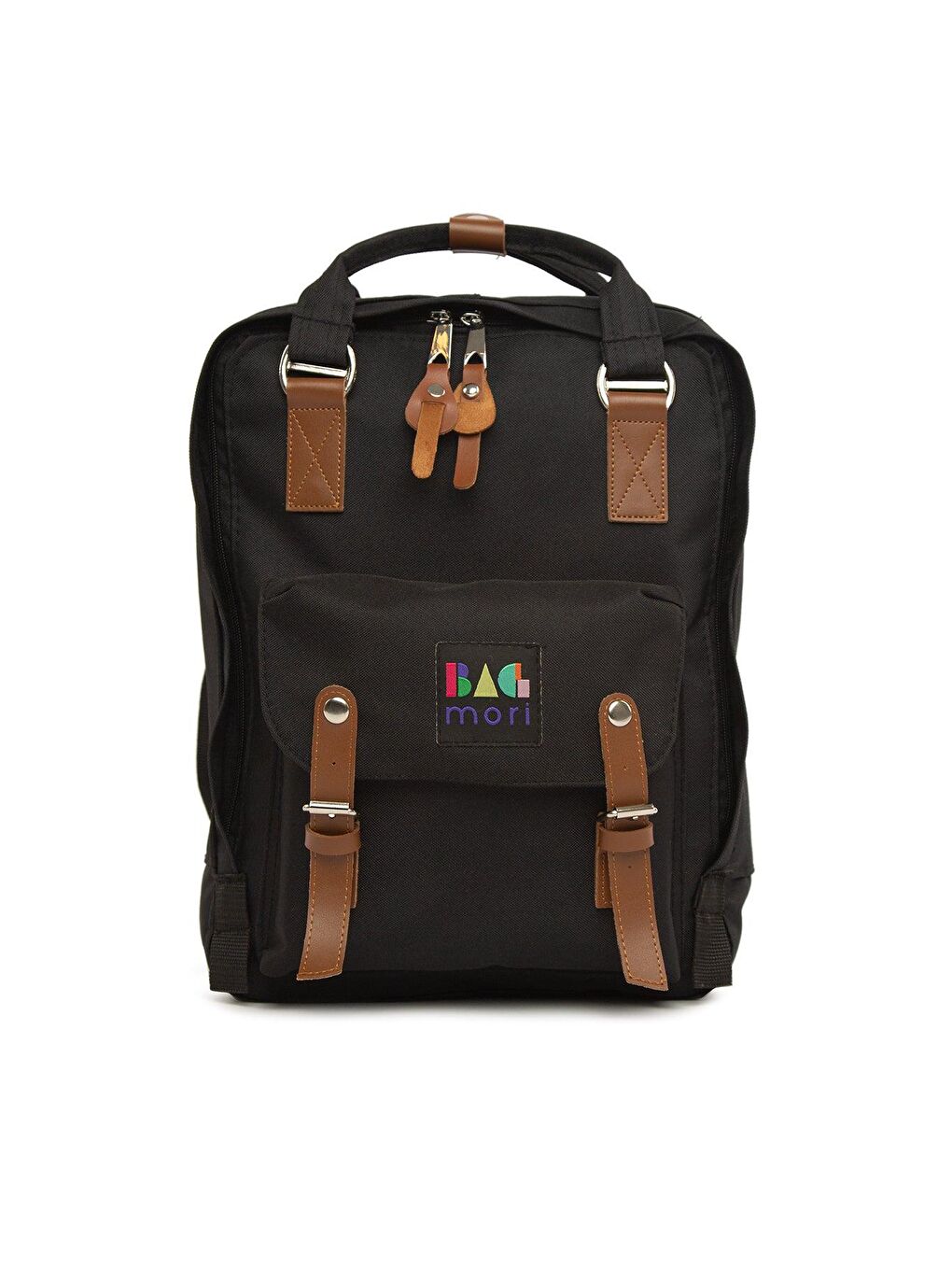 Siyah Kemer Detaylı Cepli Sırt Çantası