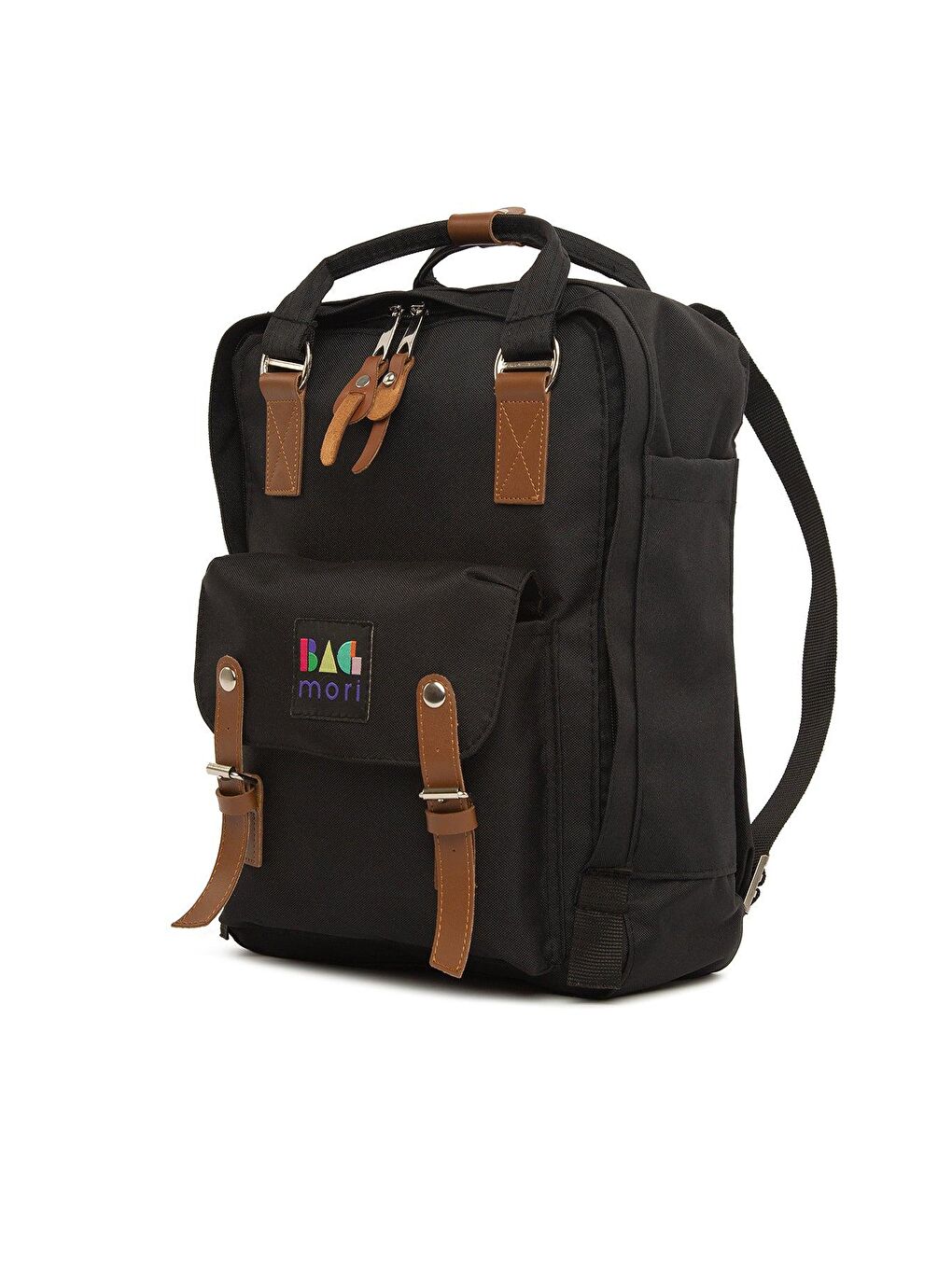 Siyah Kemer Detaylı Cepli Sırt Çantası-1