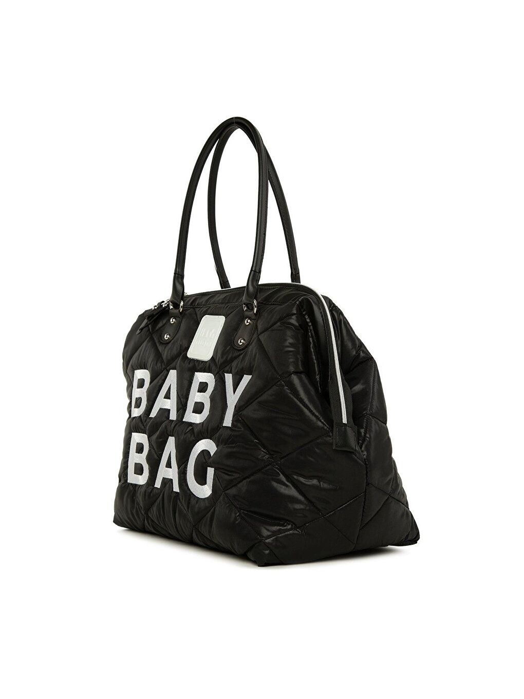 Bagmori Siyah Baby Bag Nakışlı Kapitone Şişme Anne Bebek Çantası - 1