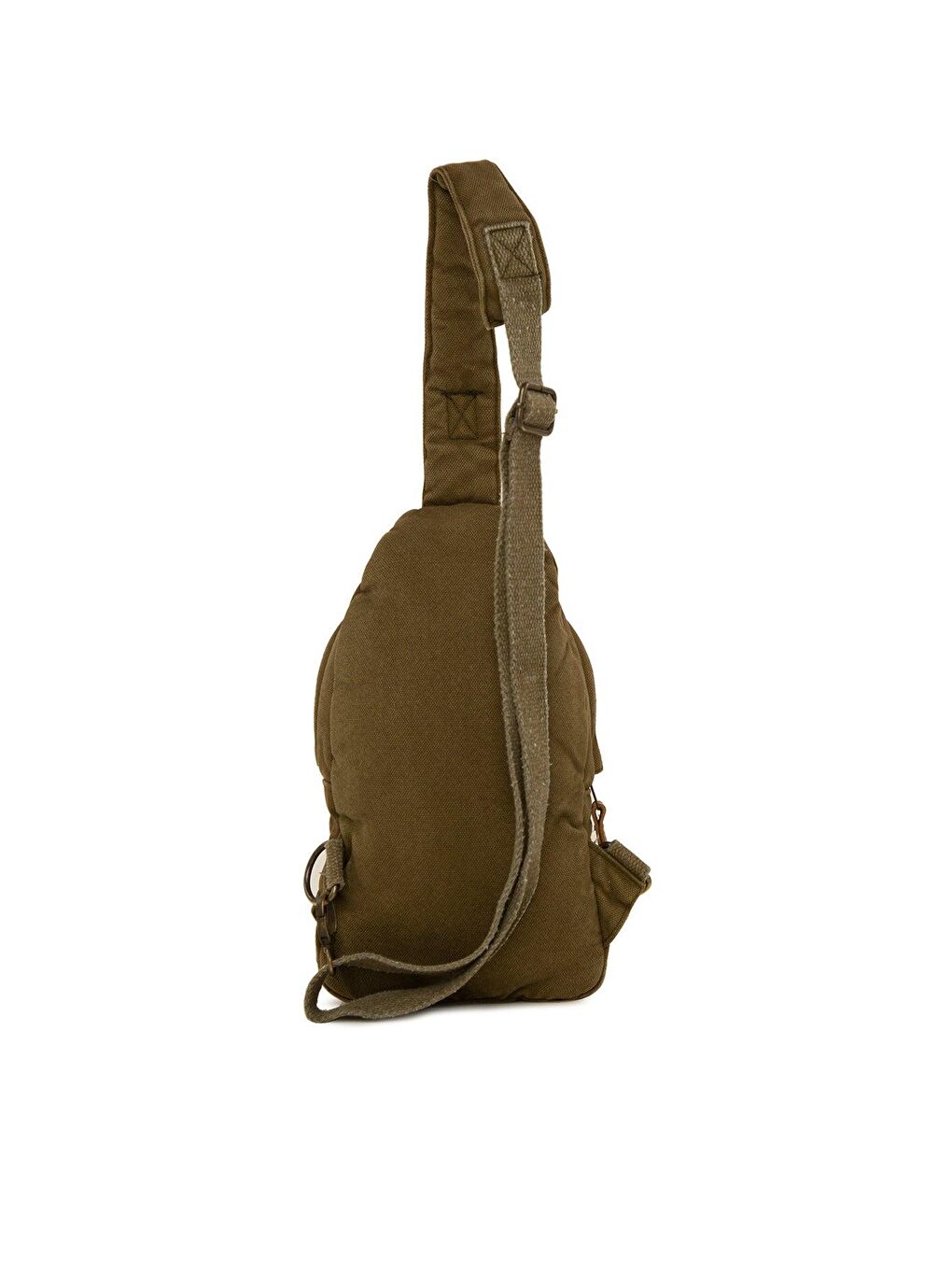 Haki Kemer Detaylı Yıkamalı Çapraz Denim Çanta-2