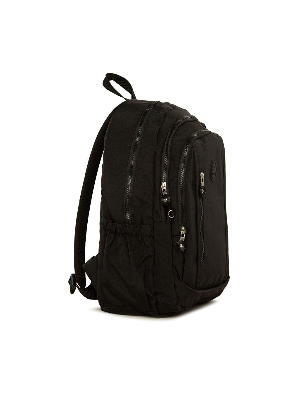 Siyah Çok Fermuarlı Çok Cepli Büyük Sırt Çantası-1