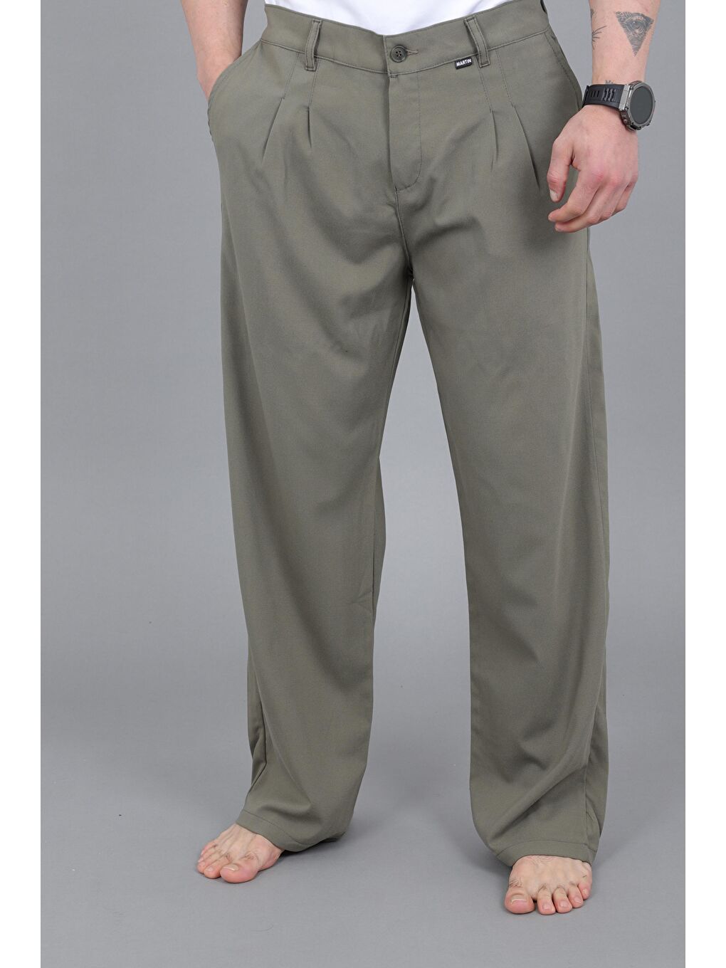 Yeşil Baggy Kumaş Pantolon MM 603_0441-2
