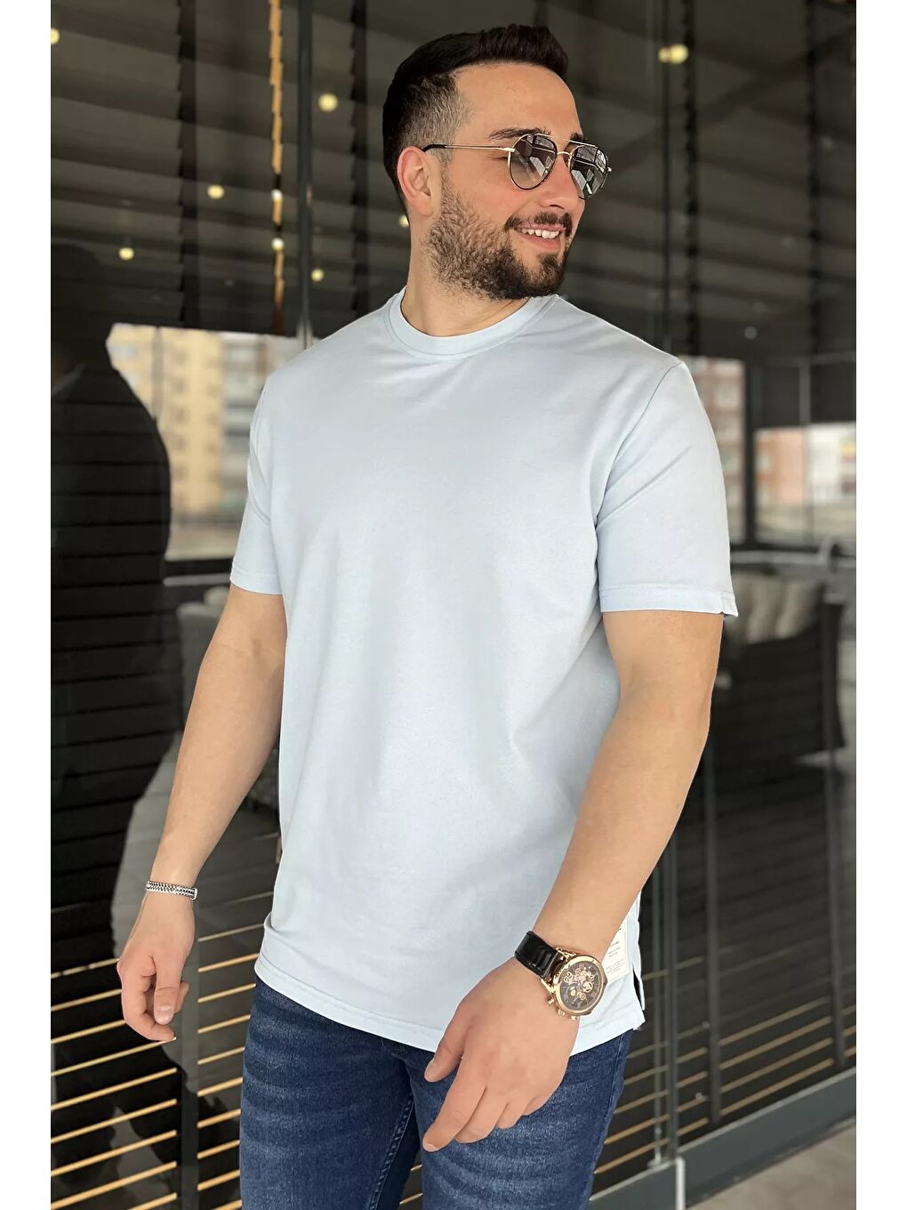 Mavi Bisiklet Yaka Basic Erkek Tişört-1