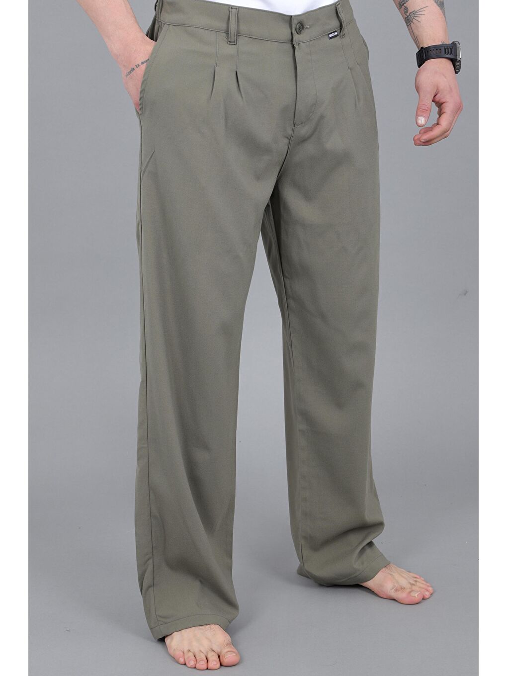 Yeşil Baggy Kumaş Pantolon MM 603_0441-3
