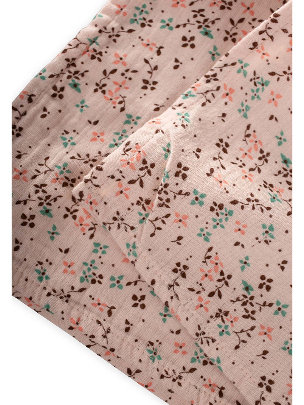 Pembe Müslin Bez 50X50 Cm Pudra Çiçekli-2