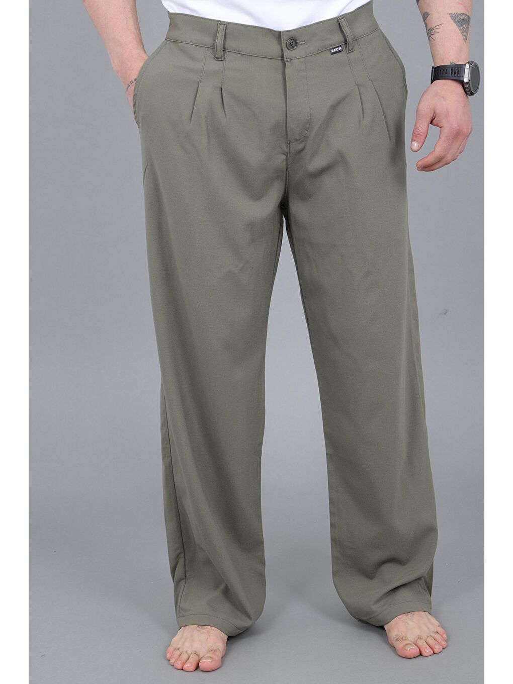 Yeşil Baggy Kumaş Pantolon MM 603_0441-4