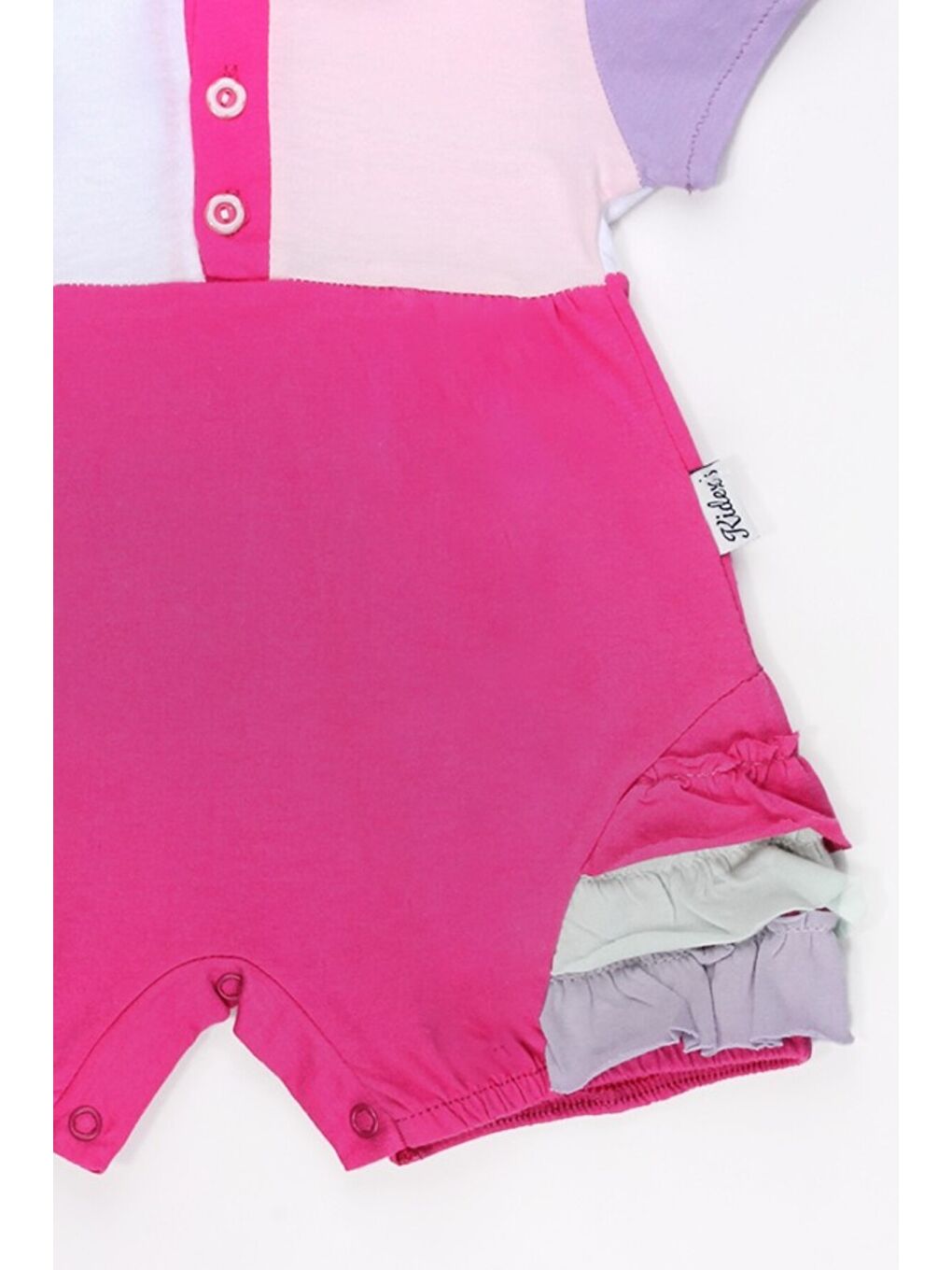 Pembe Kız Bebek Renkli Polo Yaka Tulum Yazlık Pamuk Bebek Tulum Şort Tulum-2
