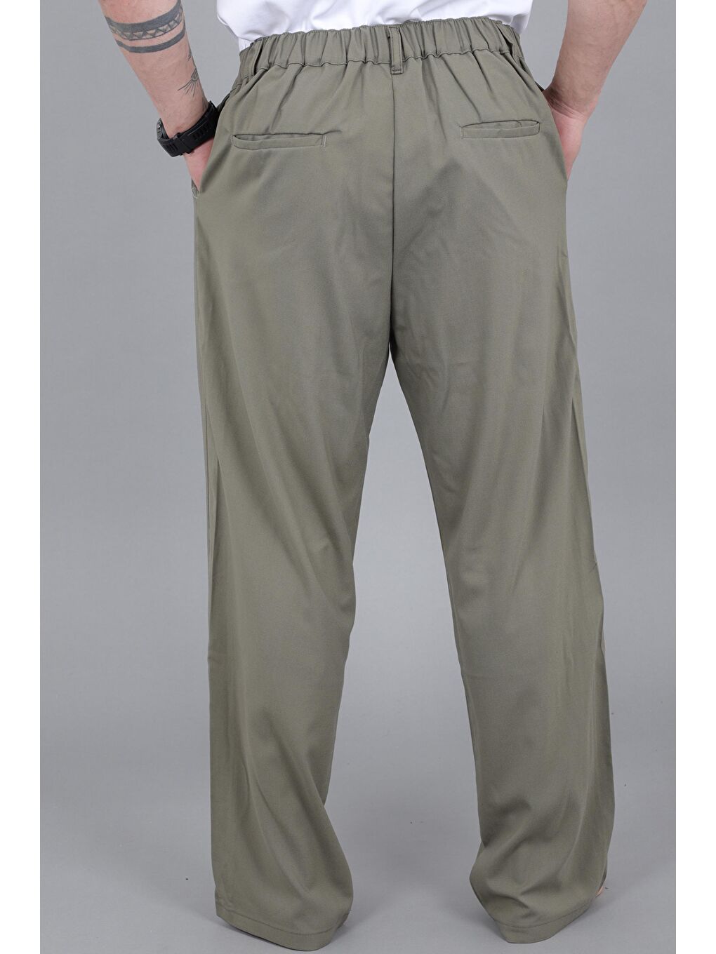 Yeşil Baggy Kumaş Pantolon MM 603_0441-5