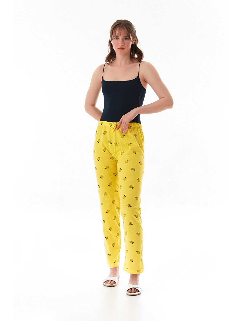 Sarı Ayıcık Baskılı Ekose Pijama Altı