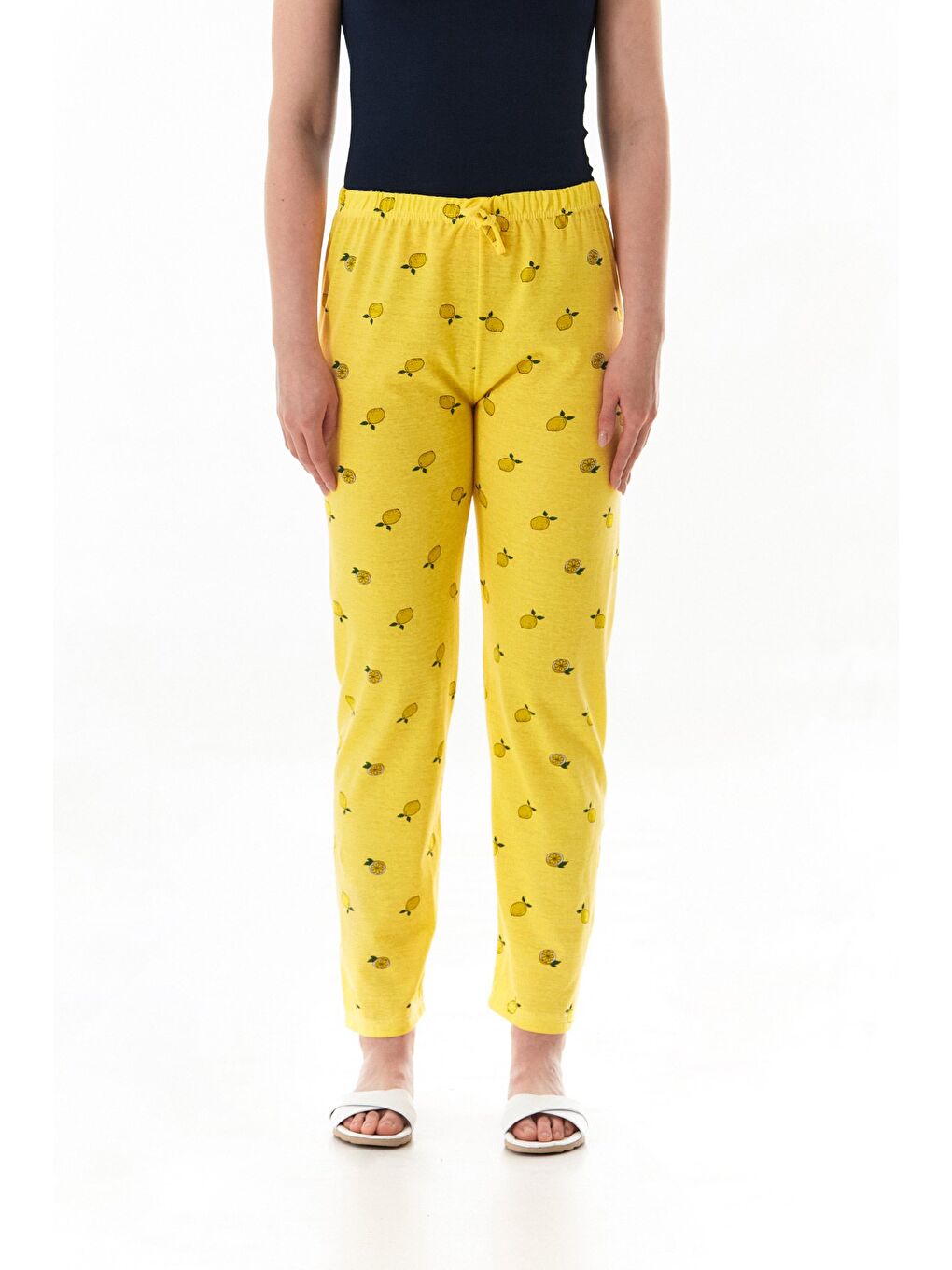 Sarı Ayıcık Baskılı Ekose Pijama Altı-4