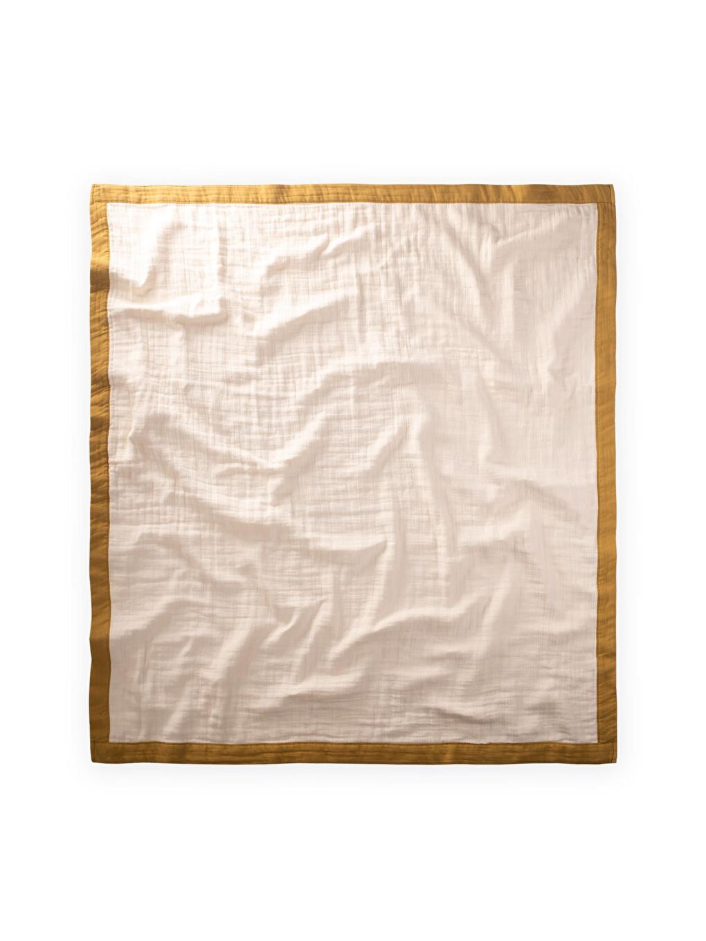 Kalın Biyeli Çift Kat Ham Battaniye 85X90 Hardal Sarı-2