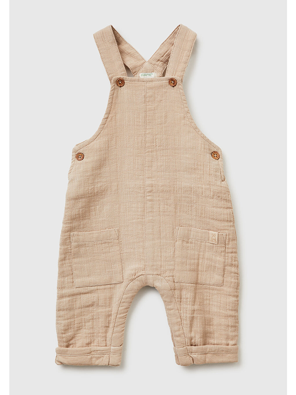 Karışık Bebek Ayarlanabilir Askılı Düğmeli Cepli Muslin Tulum