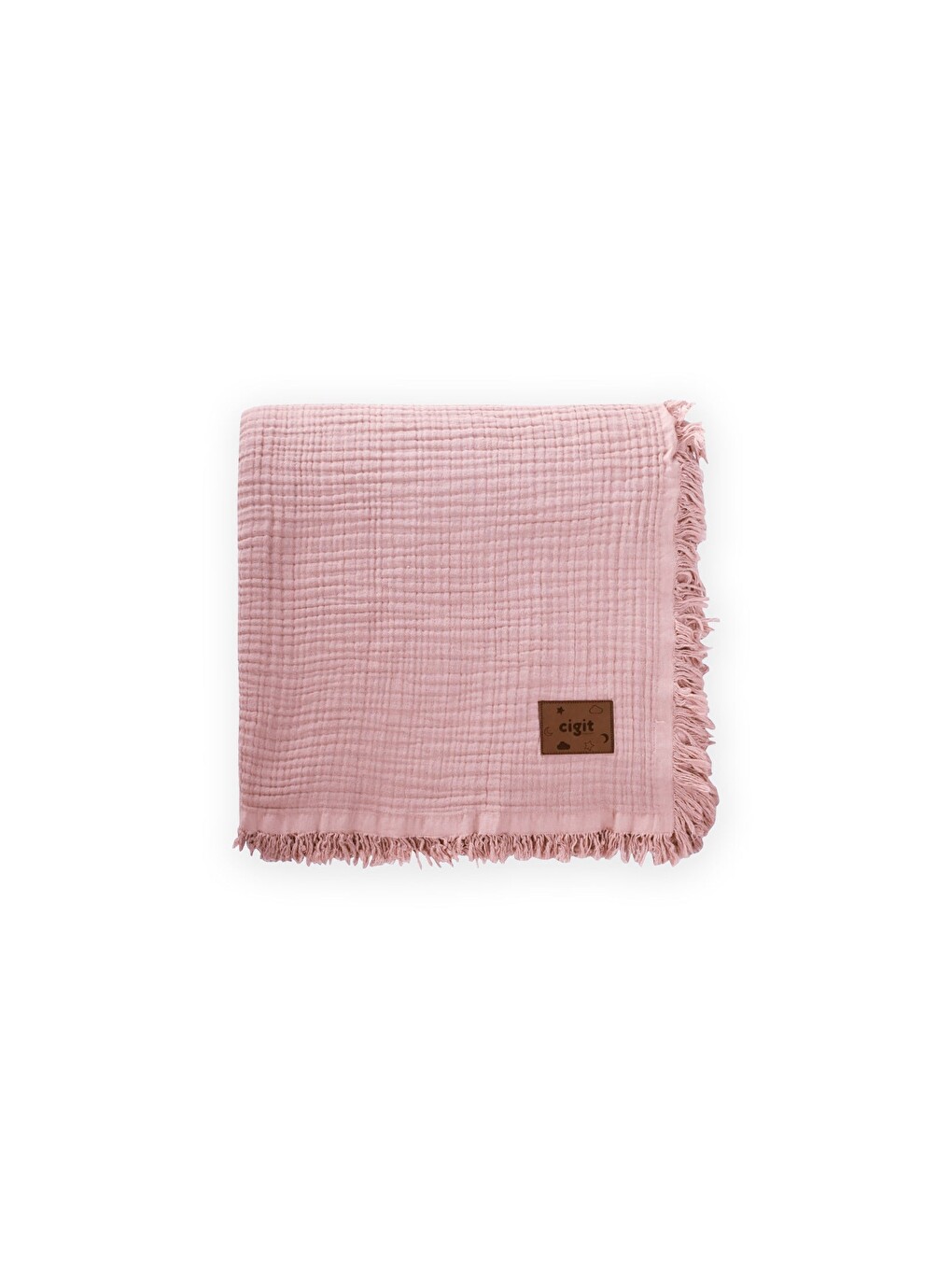 Müslin Dört Kat Yatak Örtüsü 200X220 Cm Pudra Pembe