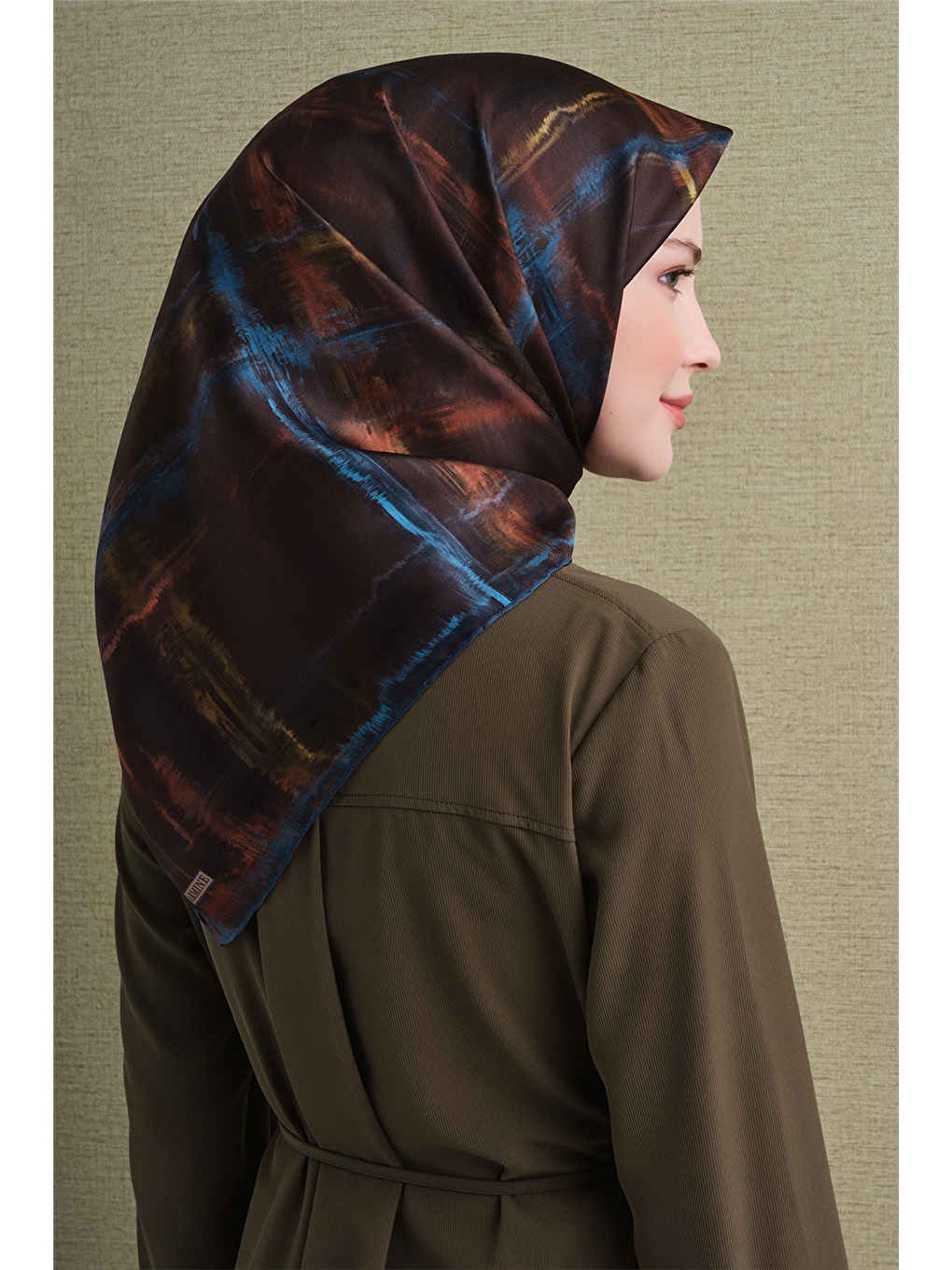Kahverengi Saf İpek Twill Eşarp 9602d 33-4