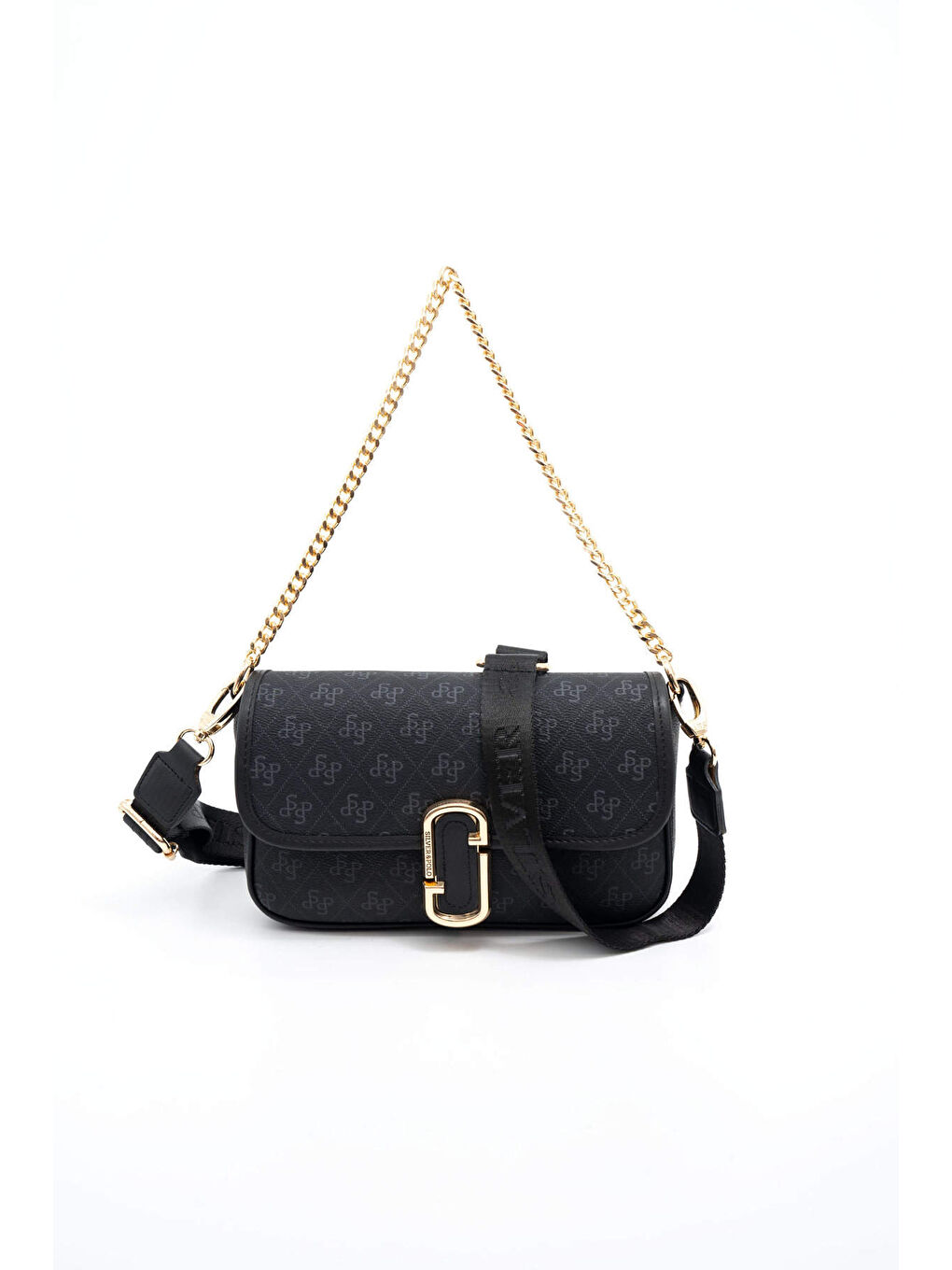 Siyah Kadın Çapraz Çanta 1171-46070 SILVER POLO ÇAPRAZ BAYAN ÇANTASI M178 SİYAH-MAT SİYAH-5