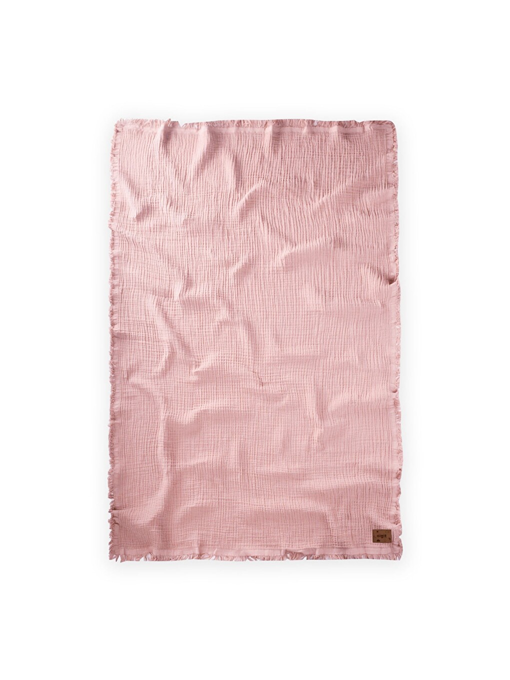 Müslin Dört Kat Yatak Örtüsü 200X220 Cm Pudra Pembe-2