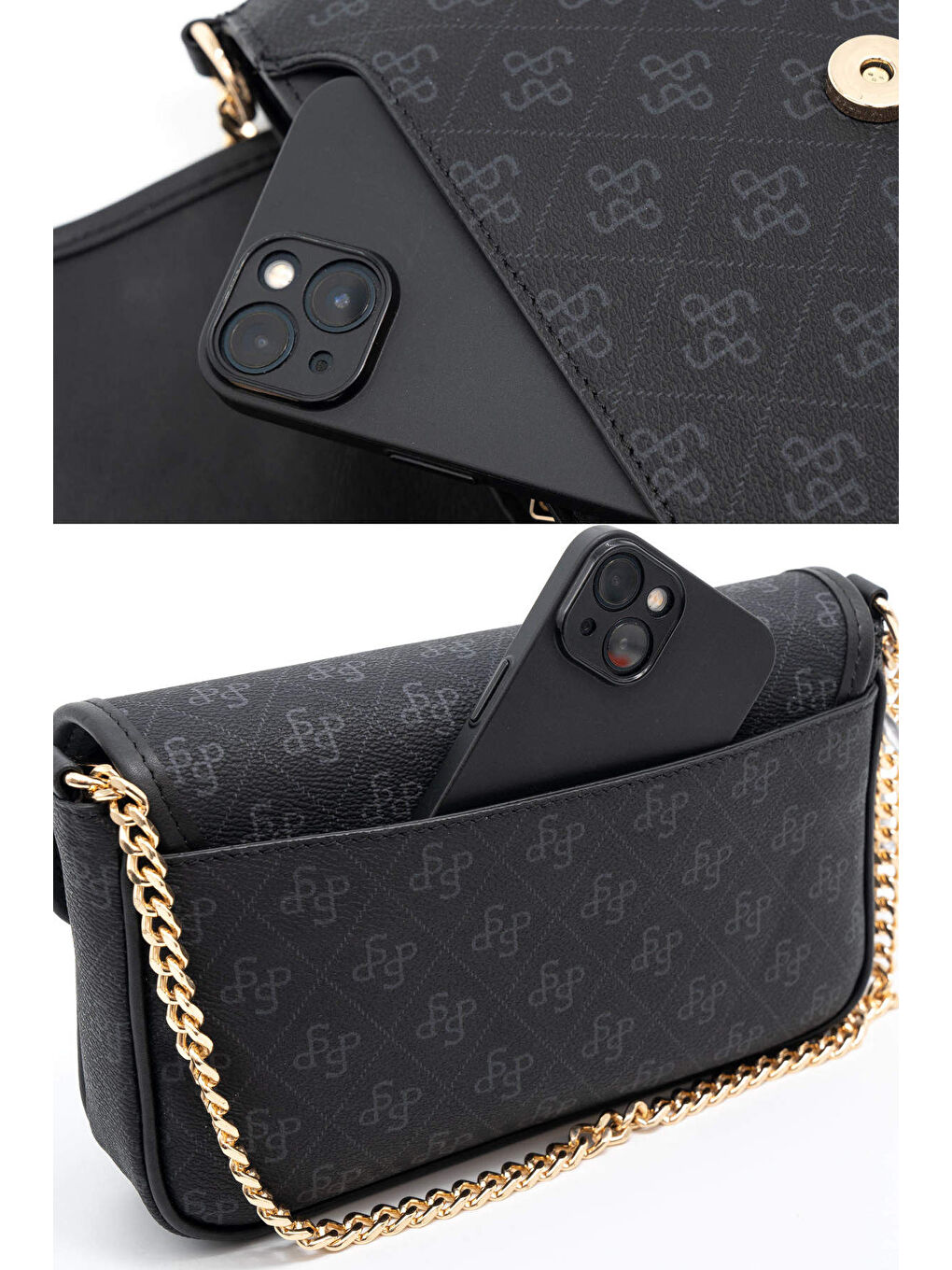 Siyah Kadın Çapraz Çanta 1171-46070 SILVER POLO ÇAPRAZ BAYAN ÇANTASI M178 SİYAH-MAT SİYAH-7