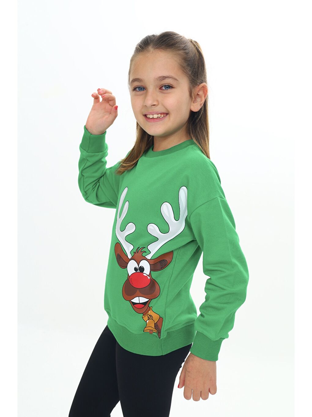 Toontoykids Yeşil Kız Çocuk Baskılı Sweatshirt - 1