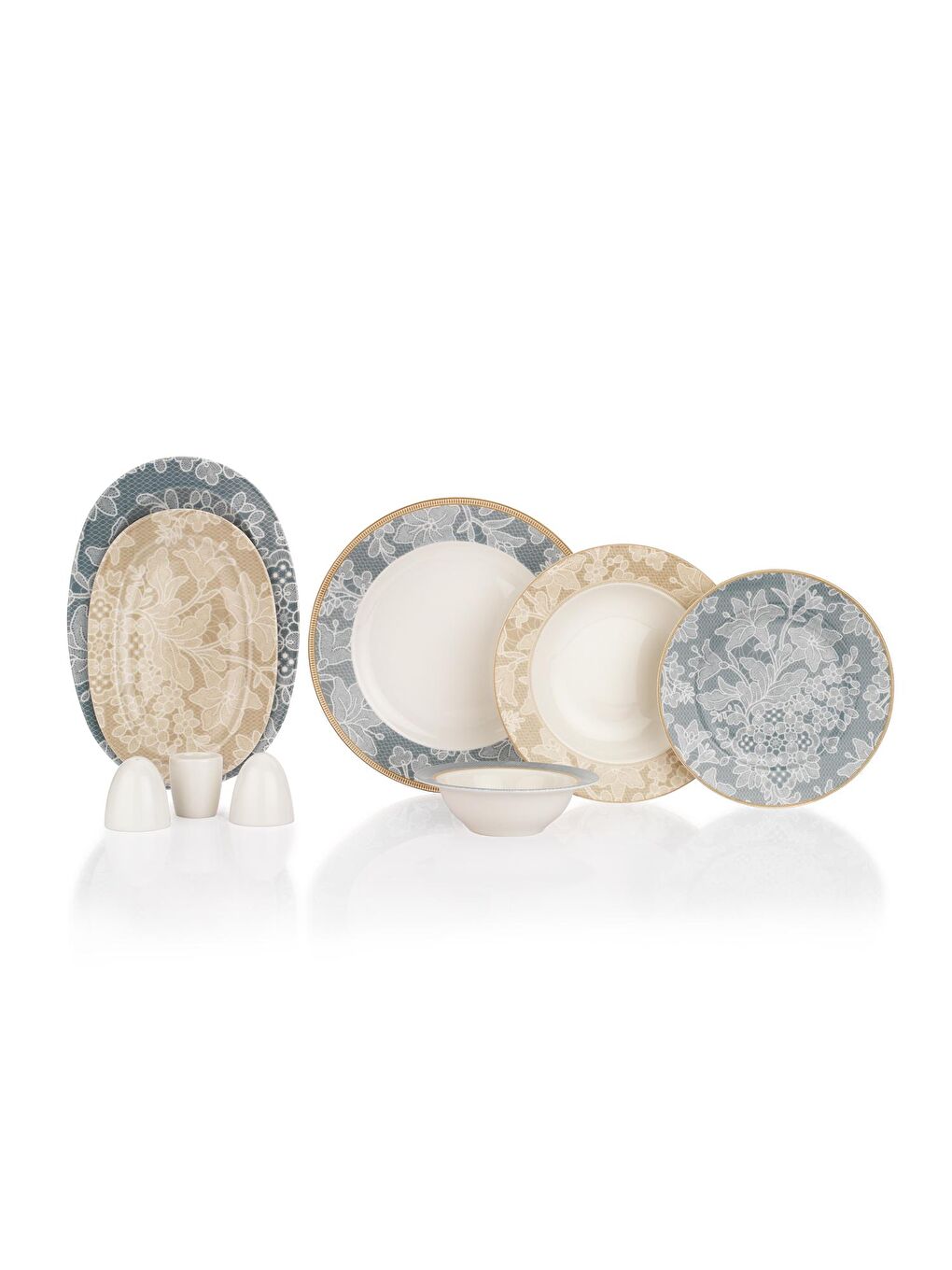 Volte Yemek Takımı 55 Parça-Mavi