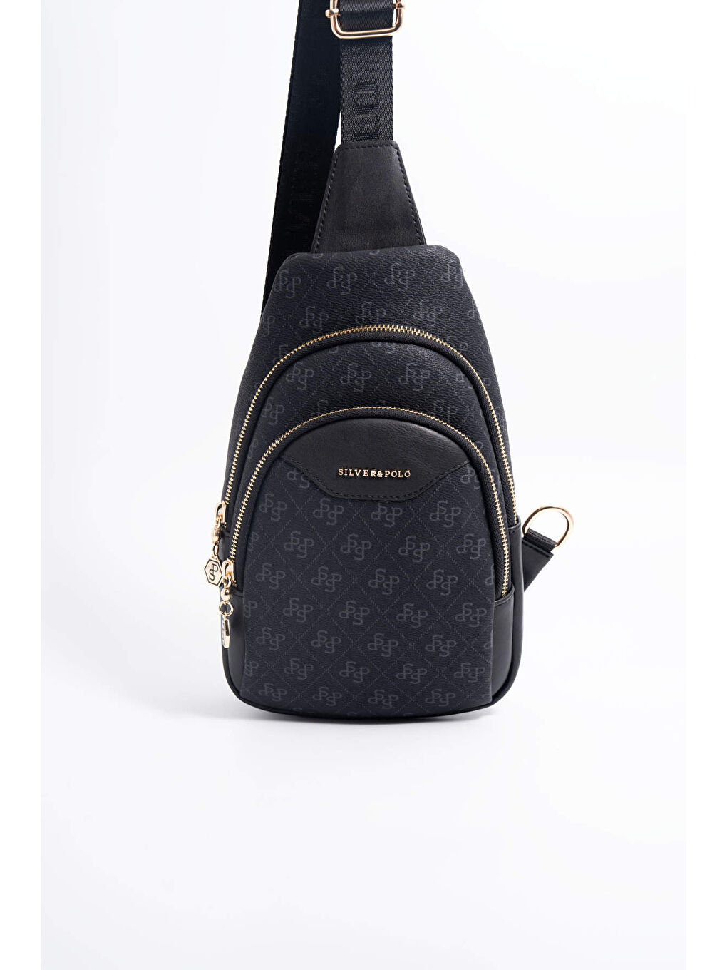 Siyah Kadın Çapraz Göğüs Çantası 959-45757 SILVER POLO FREEBAG M178 SİYAH-MAT SİYAH