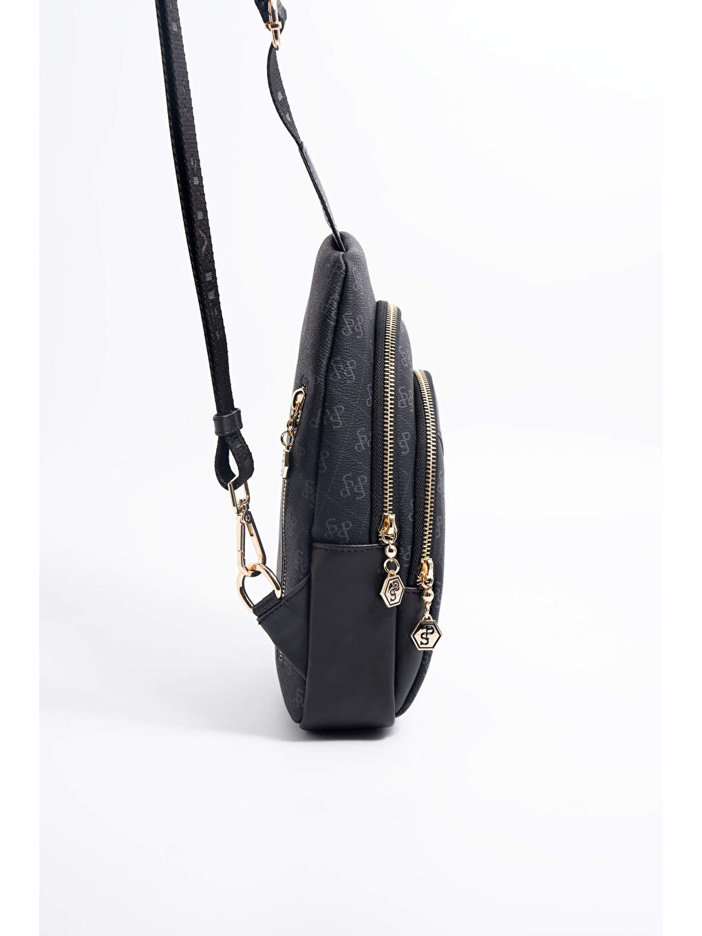 Siyah Kadın Çapraz Göğüs Çantası 959-45757 SILVER POLO FREEBAG M178 SİYAH-MAT SİYAH-2