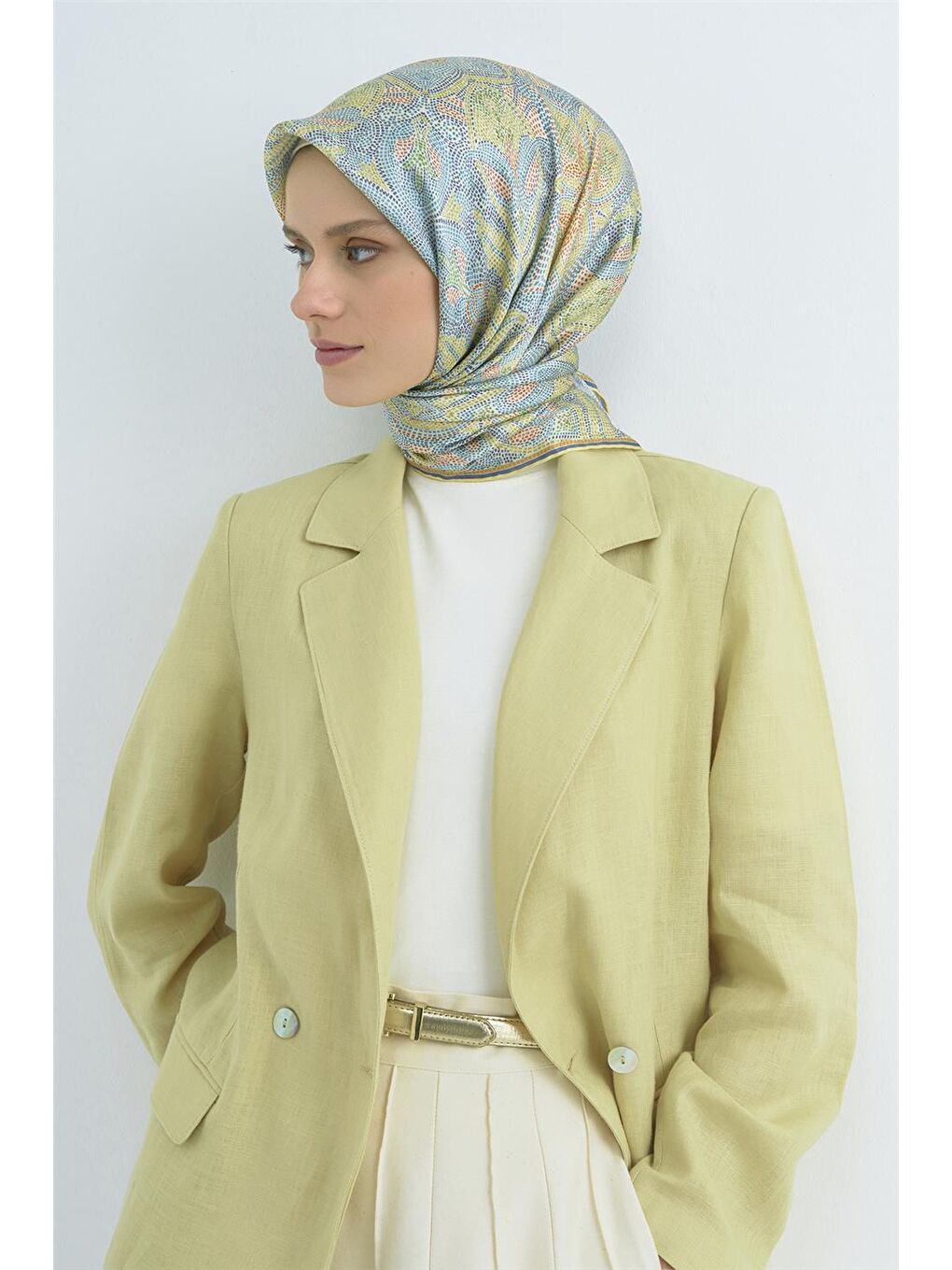 Mavi Saf İpek Sura Eşarp 9540D 81