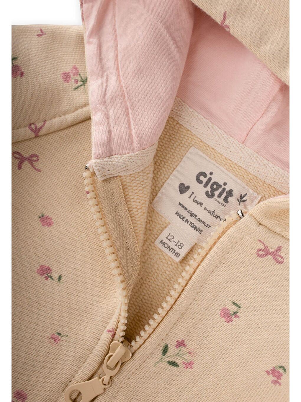 Ağır Kumaş Desenli Kapüşonlu Hırka 1-8 Yaş Soft Sarı-3