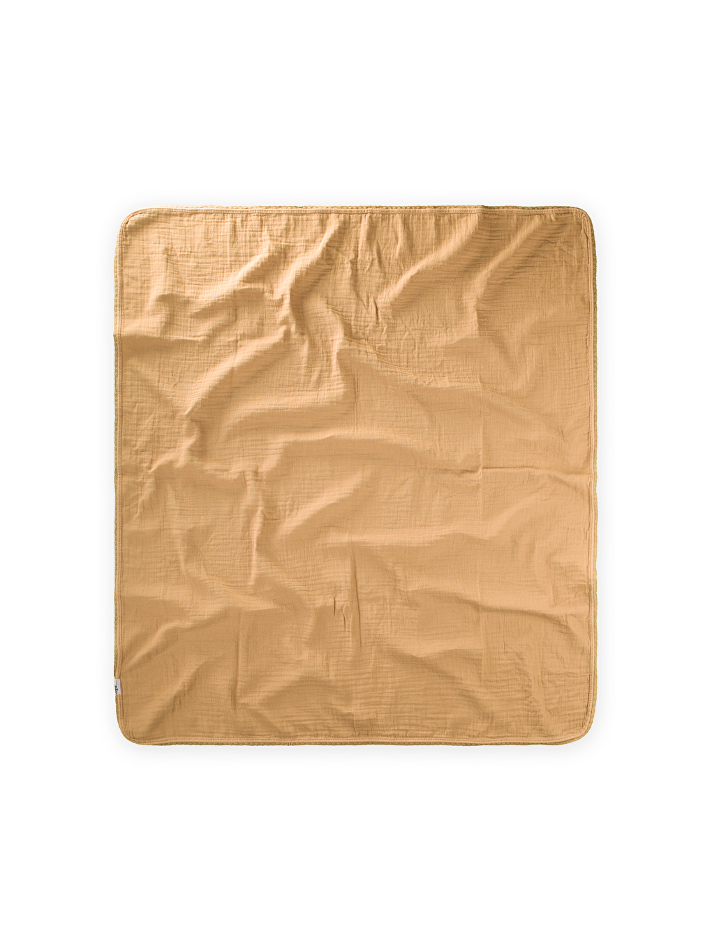 Dantel İşlemeli Tekkat Müslin Battaniye 100X100 Cm +/- 3 Cm Hardal Sarı-1
