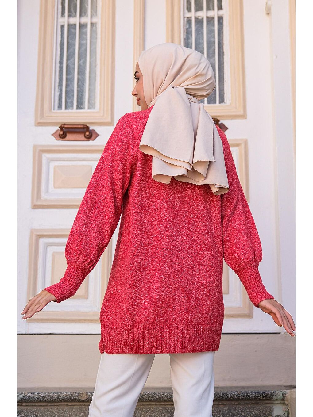 Kadın Triko Kazak Kırmızı-3
