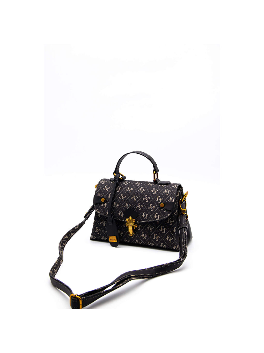 Gri Kadın Omuz Çantası 1159-45430 SILVER POLO BAYAN ÇANTASI M178 FÜME-MAT SİYAH-4