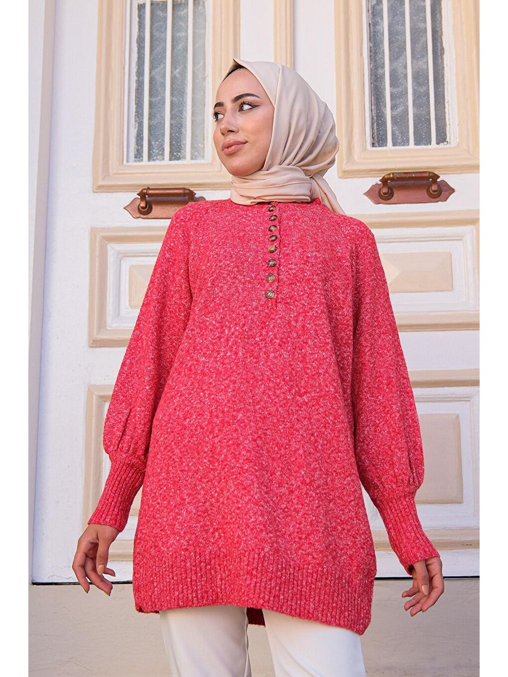 Kadın Triko Kazak Kırmızı-4