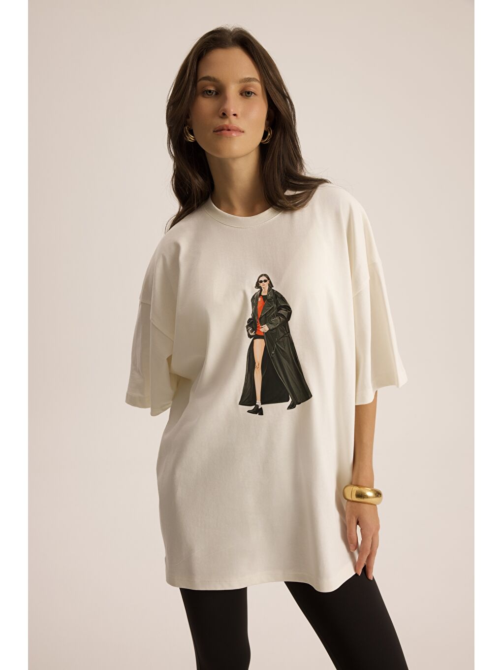 Simone Oversize Beyaz T-Shirt-1