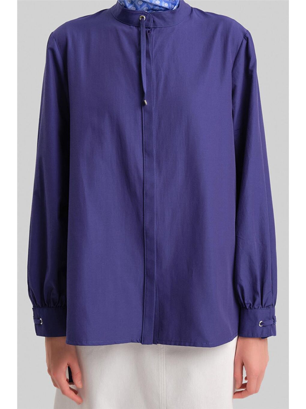 Lacivert Biye Detaylı Gömlek 24Y3532 Morcivert-4