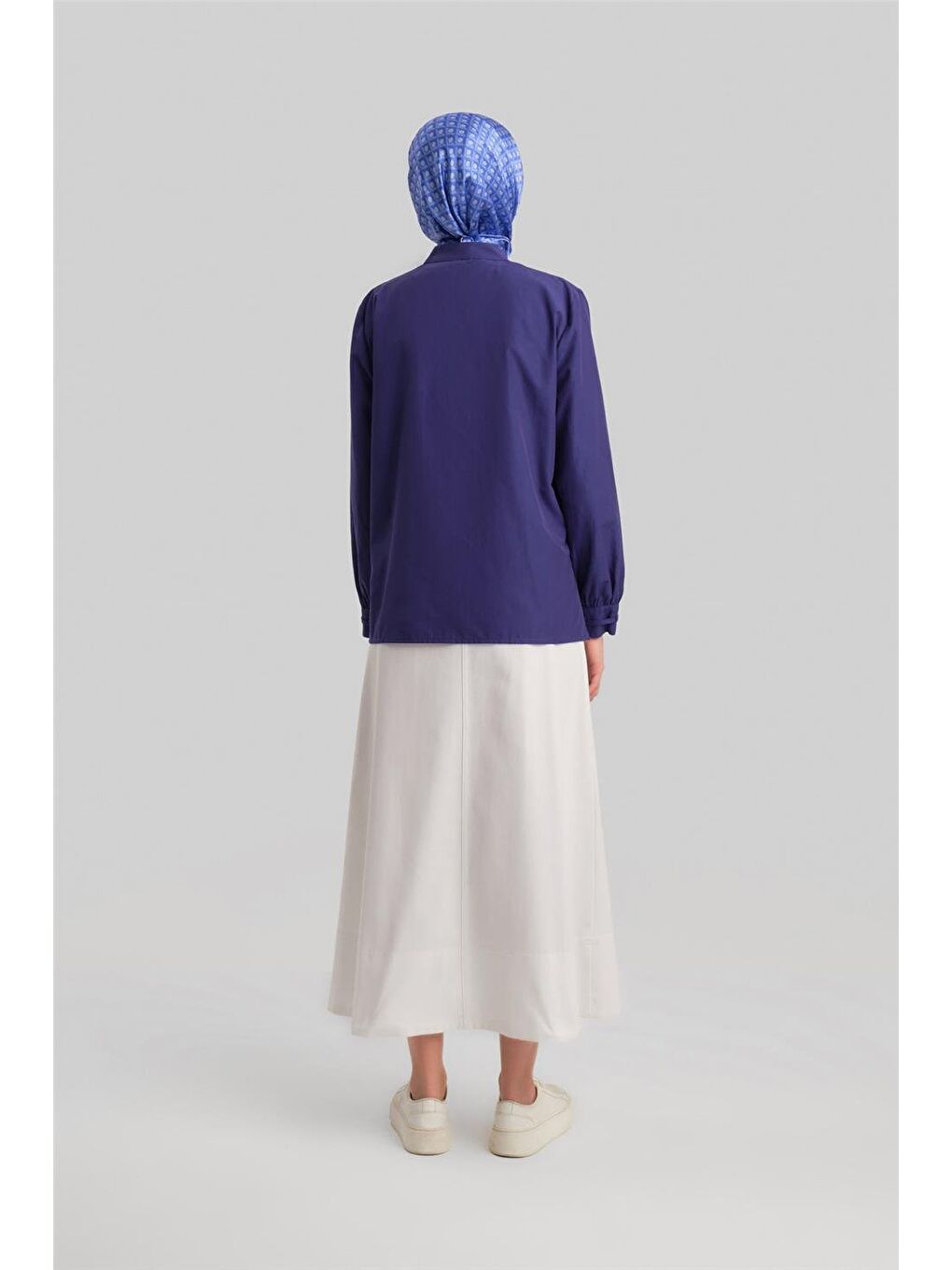 Lacivert Biye Detaylı Gömlek 24Y3532 Morcivert-5