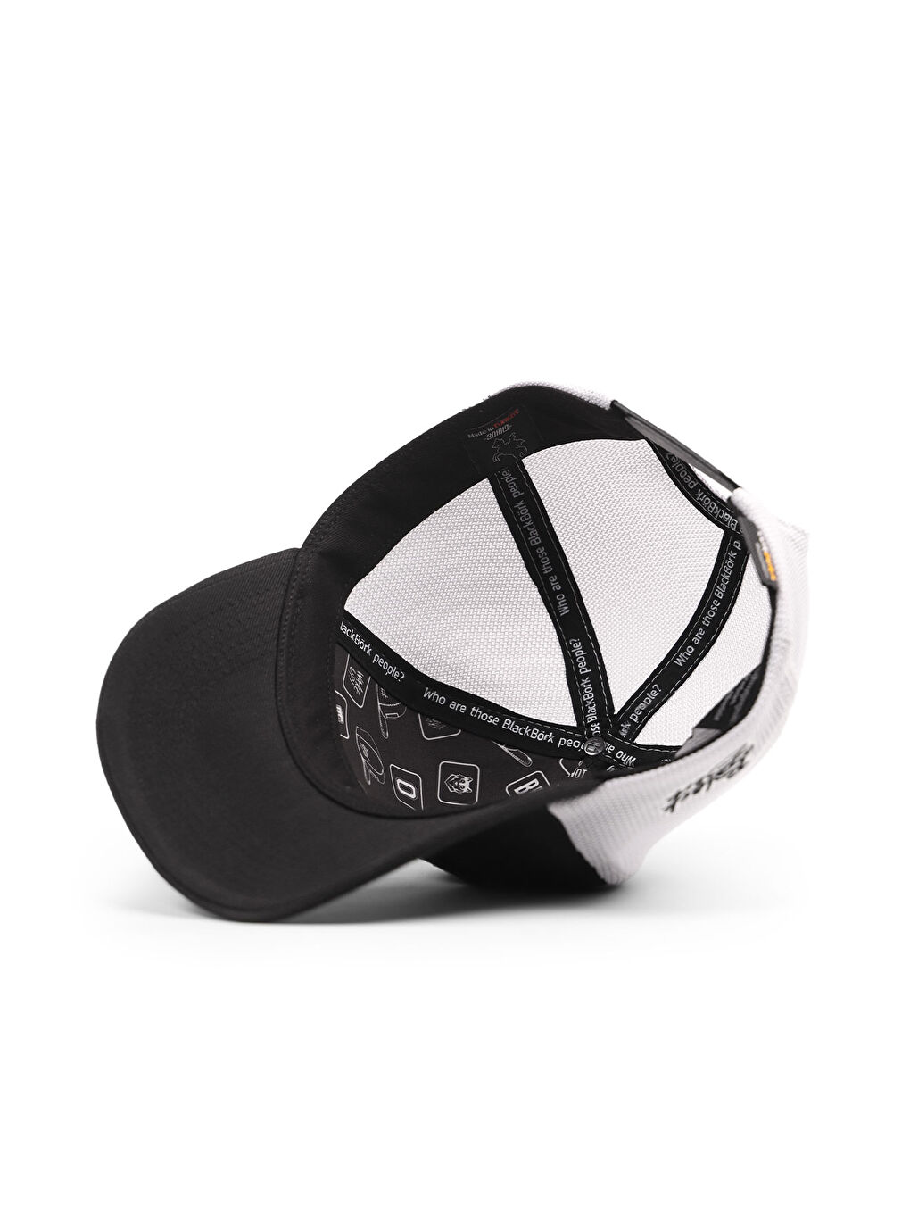 Never Settle Logolu Cordura Siyah-Beyaz Trucker Şapka-4