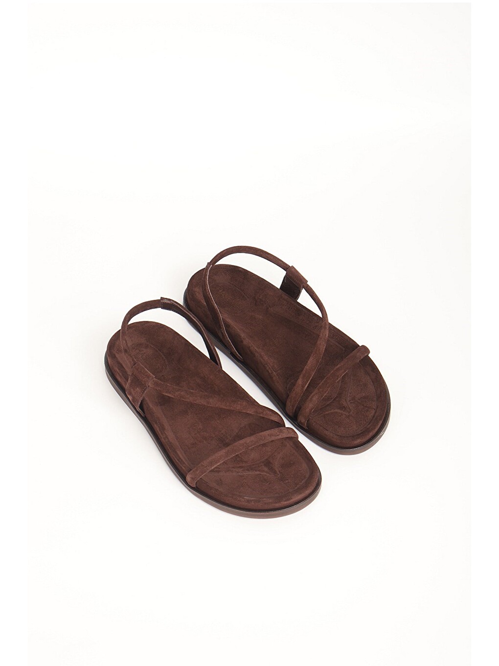 Kahverengi Acı Kahve Renk Kadın Süet Sandalet 156-37
