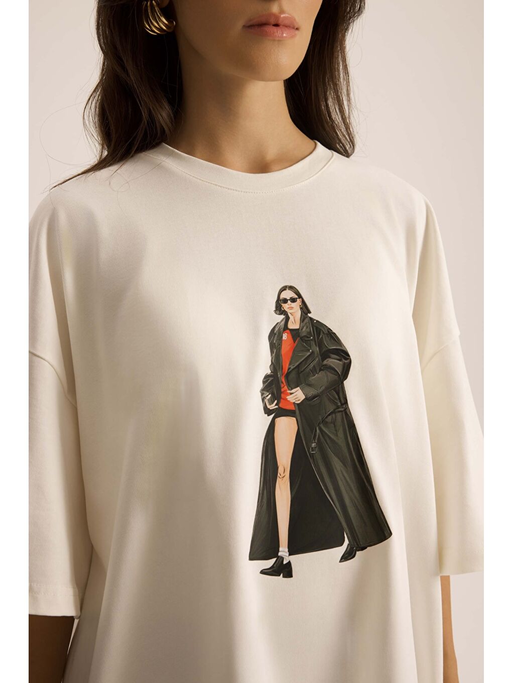 Simone Oversize Beyaz T-Shirt-6