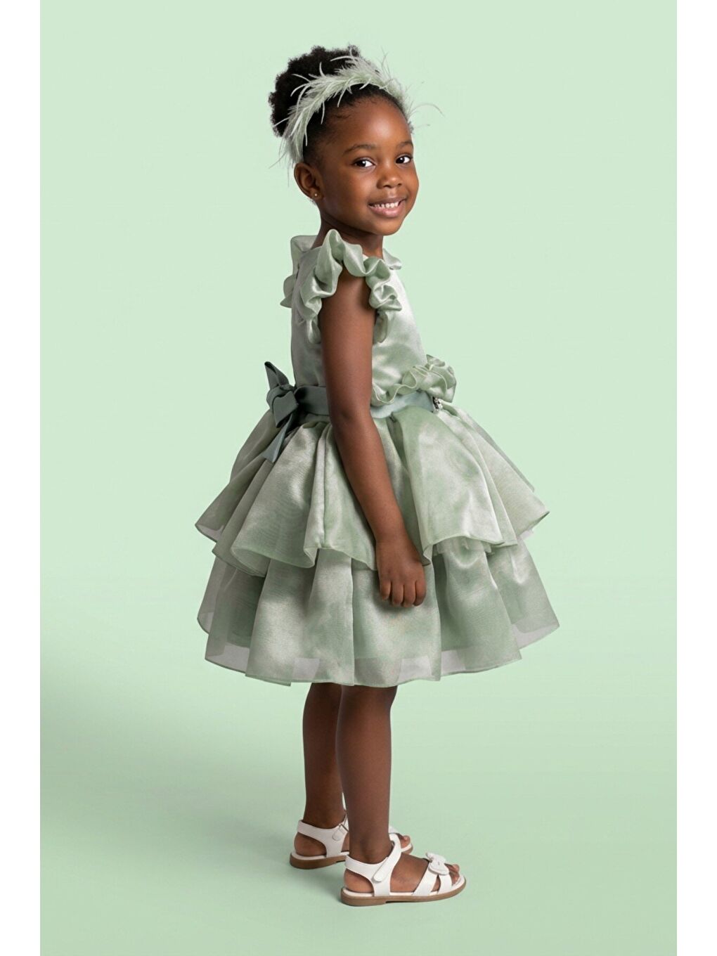 Yeşil Kız Çocuk Abiye-1