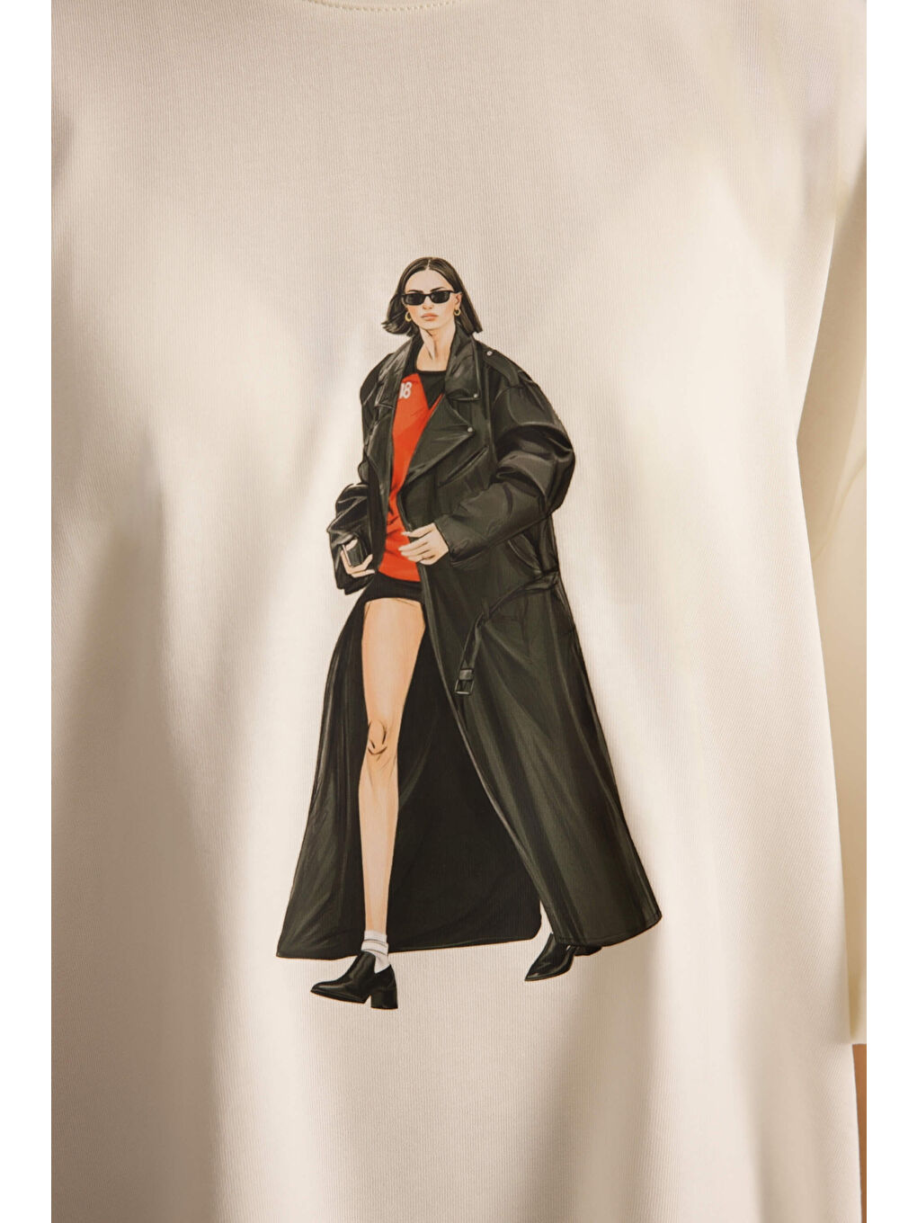 Simone Oversize Beyaz T-Shirt-7