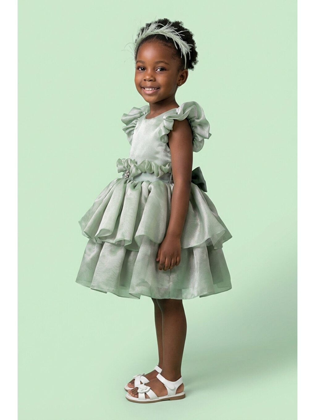 Yeşil Kız Çocuk Abiye-2